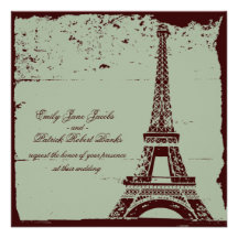 Invitations de mariage de Tour Eiffel