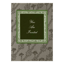 Invitations de mariage de vert de cadre de tableau
