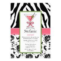 Invitations de Martini Bachelorette de rose d'impr