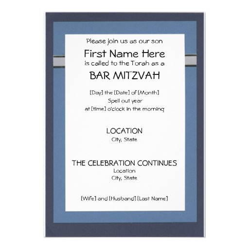 Invitations de Mitzvah de barre