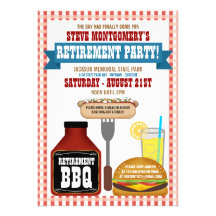 Invitations de partie de barbecue de retraite d'ét