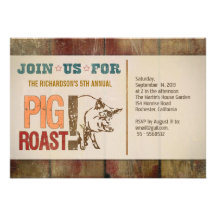 Invitations de partie de barbecue de rôti de porc