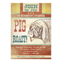 invitations de partie de barbecue de rôti de porc