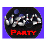 Invitations de partie de bowling personnalisables carte postale