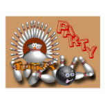 Invitations de partie de bowling personnalisables cartes postales