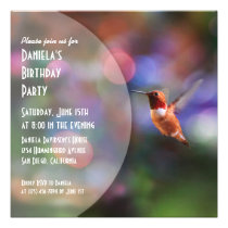 Invitations de partie de colibri invitations