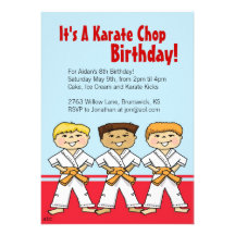 Invitations de partie de côtelette de karaté de ga