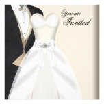 Invitations de partie de cravate noire de robe de 