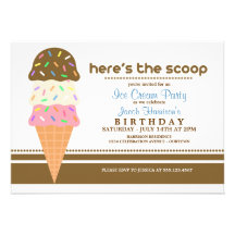 Invitations de partie de crème glacée