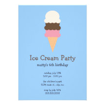 Invitations de partie de crème glacée