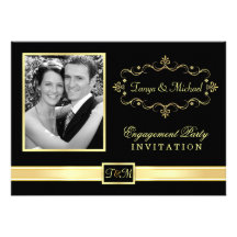 Invitations de partie de fiançailles avec la photo
