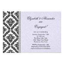 Invitations de partie de fiançailles de damassé po
