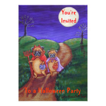 Invitations de partie de Halloween de carlin