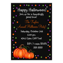 Invitations de partie de Halloween de citrouille invitations