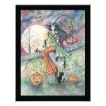Invitations de partie de Halloween de sorcière et 