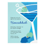 Invitations de partie de Hanoukka avec des cocktai