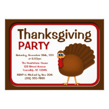 Invitations de partie de la Turquie de thanksgivin