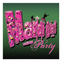 Invitations de partie de mardi gras