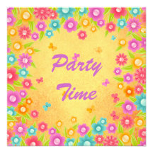 Invitations de partie de papillon et de fleurs