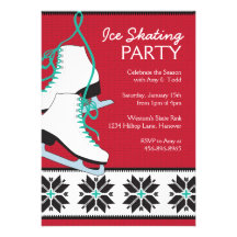 Invitations de partie de patinage de glace