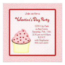 Invitations de partie de petit gâteau de Valentine