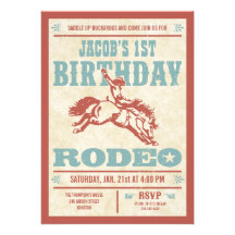 Invitations de partie de rodéo d'anniversaire de c