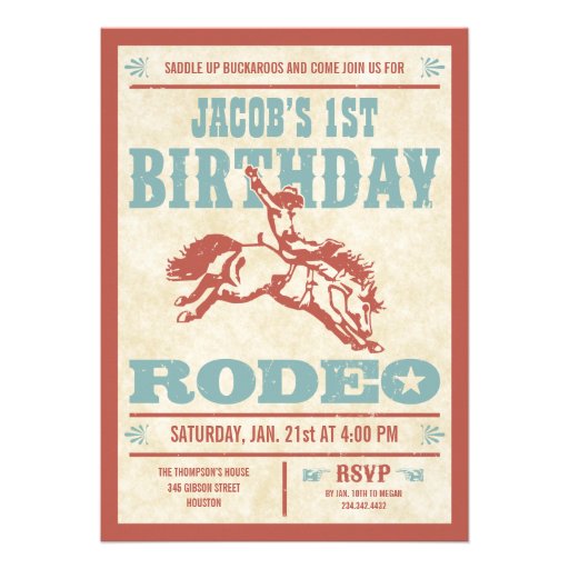 Invitations de partie de rodéo d'anniversaire de c
