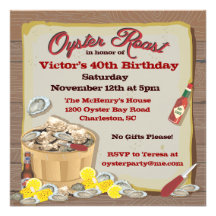 Invitations de partie de rôti d'huître