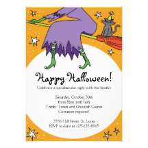 Invitations de partie de sorcière de Halloween