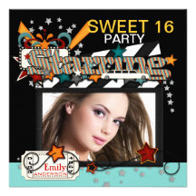 Invitations de partie de sweet sixteen de star de 