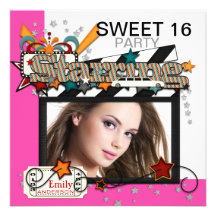Invitations de partie de sweet sixteen de star de 