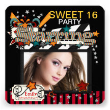 Invitations de partie de sweet sixteen de star de 