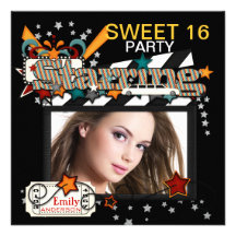 Invitations de partie de sweet sixteen de star de 