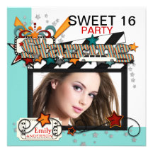 Invitations de partie de sweet sixteen de star de 