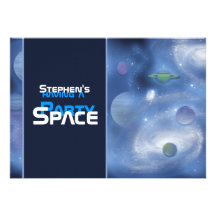 Invitations de partie de thème de l'espace - modèl