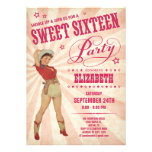 Invitations de partie du bonbon 16 à cow-girl