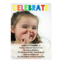 Invitations de photo de fête d'anniversaire de fil