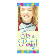Invitations de photo de partie d'anniversaire de e