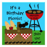 Invitations de pique-nique d'anniversaire