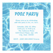 Invitations de réception au bord de la piscine
