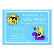 Invitations de réception au bord de la piscine (ch