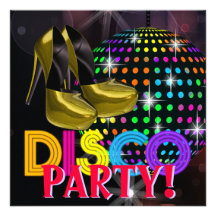Invitations de soirée dansante de disco de boule d