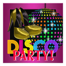 Invitations de soirée dansante de disco de roses i