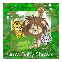 Invitations de ZOO de jungle de BABY SHOWER NEUTRE