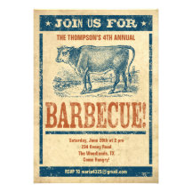 Invitations démodées de barbecue