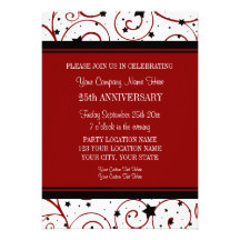 Invitations d'entreprise de fête d'anniversaire
