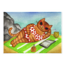 Invitations d'été de chat de bikini