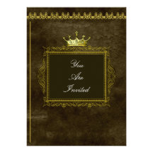 Invitations d'or de mariage de couronne
