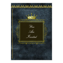 Invitations d'or de mariage de couronne