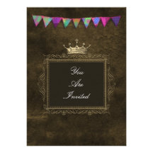 Invitations d'or de mariage de couronne